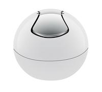 Spirella Poubelle à bascule Modèle BOWL – compacte, hygiénique, couvercle amovible – 1 L blanc