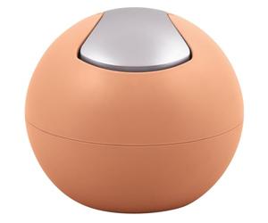 Spirella - Poubelle à Bascule Modèle BOWL - Compacte - Hygiénique et Design Moderne - Facile à utiliser grâce à son couvercle basculant et amovible - 1L - Pêche Mat