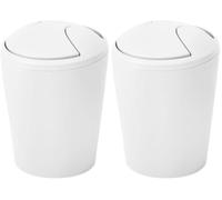 Spirella - Poubelle à bascule MOVE - Design Moderne et Compact - Couvercle Amovible et Facile à Nettoyer - Idéale Salle de Bain ou Cuisine - Vert Menthe - 2L (Lot de 2)