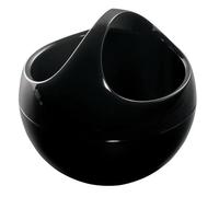 Spirella - Poubelle à Bascule Modèle BOWL - Compacte - Hygiénique et Design Moderne - Facile à utiliser grâce à son couvercle basculant et amovible - 1L - Noir