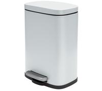 Spirella poubelle à cosmétique 12 litres en inox avec abaissement automatique et seau intérieur "Akira" Poubelle de salle de bains Softclose Poubelle blanche mate