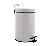 Spirella Poubelle à pédale 3 litres Acier Inoxydable avec récipient intérieur Ajan Salle de Bains Poubelle à cosmétiques Boîte à ordures Blanc
