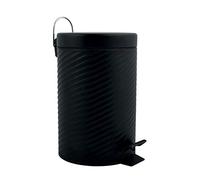 Spirella Poubelle à pédale 3 litres Acier Inoxydable avec récipient intérieur Ajan Salle de Bains Poubelle à cosmétiques Boîte à ordures Noir