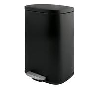 Spirella, Poubelle à pédale 30 Litres en Acier Inoxydable, Modèle Akira, Finition matte élégante et moderne, Fermeture lente et silencieuse, Revêtement anti-traces de doigts, Noir Mat