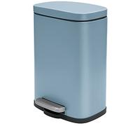 Spirella Poubelle à pédale 5 litres en Acier Inoxydable à Fermeture Douce avec récipient intérieur en Plastique Akira Salle de Bains Bac à ordures Frein de Chute Bleu Mat