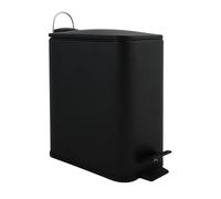 Spirella, Poubelle à pédale 5 litres, Modèle Erik, Rectangulaire, Fermeture Douce et silencieuse grâce au système Slow Close, Utilisation sécurisée avec des pédales antidérapantes, Noir Mat