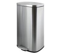 poubelle à pédale de cuisine grande capacité inox akira 50l brossé