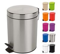 Spirella - Poubelle à pédale Acier SYDNEY - Design Moderne, Ouverture Facile, Seau Intérieur Amovible - Accessoire Salle de Bain ou Cuisine - Brossé - 5L