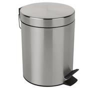 Spirella - Poubelle à pédale Acier SYDNEY - Design Moderne, Ouverture Facile, Seau Intérieur Amovible - Accessoire Salle de Bain ou Cuisine - Brossé - 5L