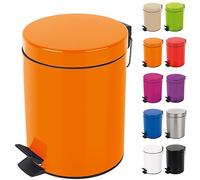 Spirella Poubelle 3 ou 5 litres Métal Sydney avec récipient intérieur en Plastique récyclé Salle de Bains Poubelle à pédale Boîte à ordures Orange