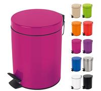 Spirella - Poubelle à pédale Acier SYDNEY - Design Moderne, Ouverture Facile, Seau Intérieur Amovible - Accessoire Salle de Bain ou Cuisine - Rose Foncé - 3L