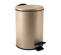 SPIRELLA - Poubelle à Pédale Adelar 3L - Design Compact - 16.8 x 16.8 x 25 cm - Couleur Cappuccino - Couvercle Amovible - Idéale Cuisine et Salle de Bain - Matériau Hygiénique