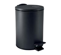 Spirella, Poubelle à Pédale en Acier, Modèle Adelar, Mécanisme Slow Close, Le Couvercle se referme doucement et silencieusement, Revêtement Anti-Traces de Doigts, Noir, 3 litres