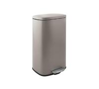 Spirella, Poubelle à pédale 50 Litres en Acier Inoxydable, Modèle AKIRA, Finition matte élégante et moderne, Fermeture lente et silencieuse, Revêtement anti-traces de doigts, Taupe Mat