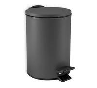 Spirella, Poubelle à Pédale en Acier, Modèle Adelar, Mécanisme Slow Close, Le Couvercle se referme doucement et silencieusement, Revêtement Anti-Traces de Doigts, Gris Anthracite, 3 litres