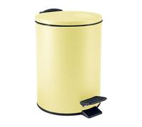 Spirella, Poubelle à Pédale en Acier, Modèle Adelar, Mécanisme slow close, le couvercle se referme doucement et silencieusement, Revêtement anti-traces de doigts, Jaune, 5 Litres