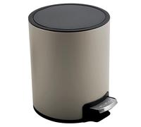 Spirella Poubelle 3 ou 5 litres Acier Inoxydable Fermeture Douce avec récipient intérieur Riku Salle de Bains Poubelle à pédale Boîte à ordures Frein de Chute Taupe Mat