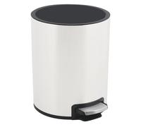 Spirella - Poubelle à pédale Inox RIKU - Design Moderne et Élégant - Seau Intérieur Amovible en Plastique Recyclé - Socle Antidérapant - Blanc Mat - 3L