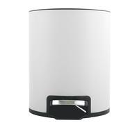 Spirella - Poubelle à pédale Inox RIKU - Design Moderne et Élégant - Seau Intérieur Amovible en Plastique Recyclé - Socle Antidérapant - Blanc Mat - 3L