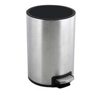 Spirella - Poubelle à pédale Inox RIKU - Design Moderne et Élégant - Seau Intérieur Amovible en Plastique Recyclé - Socle Antidérapant - Métal Brossé - 5L