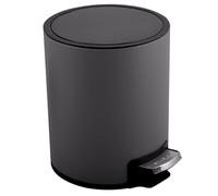 Spirella - Poubelle à pédale Inox RIKU - Design Moderne et Élégant - Seau Intérieur Amovible en Plastique Recyclé - Socle Antidérapant - Gris Mat - 3L