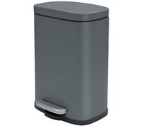 poubelle à pédale de cuisine grande capacité acier akira 50l gris mat