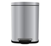 Spirella - Poubelle de Salle de Bain à Pédale AKIRA - Acier Inoxydable Haut de Gamme - Fermeture Silencieuse Easy-Close - Argent Satiné - 5L