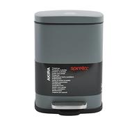 Spirella - Poubelle de Salle de Bain à Pédale AKIRA - Acier Inoxydable Haut de Gamme - Fermeture Silencieuse Easy-Close - Gris Mat - 5L