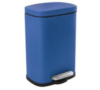 Spirella – Poubelle de salle de bain à pédale AKIRA – Acier inoxydable, Easy-Close – Bleu roi mat 5L