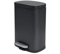 Spirella - Poubelle de Salle de Bain à Pédale AKIRA - Acier Inoxydable Haut de Gamme - Fermeture Silencieuse Easy-Close - Noir Mat - 5L