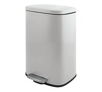 poubelle à pédale de cuisine acier akira 30l blanc mat