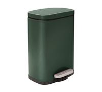 Spirella - Poubelle de Salle de Bain à Pédale en INOX Akira - Fermeture Douce, Revêtement Anti Trace de Doigts - 21,4 x 17,6 x 30 cm - 5L - Vert Foncé Mat