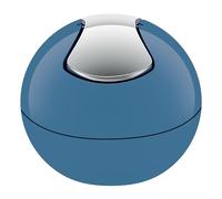Spirella Poubelle salle de bains Récipient à cosmétiques 1 Litre Finition brillante ou mate Boîte à ordures à couvercle pivotant Poubelle à table Bleu denim