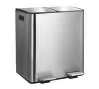 Spirella - Poubelle Tri Sélectif Cuisine Capacité 40L (2x20L) à Pédale - Modèle Aliya - Acier Inox Brossé - Couvercle Soft-Close - Seaux Amovibles - Poignées Latérales - Design Moderne - Inox