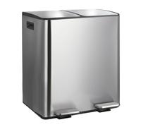 Spirella Poubelle à pédale de Cuisine Tri Sélectif INOX Aliya 40L (2x20L) Brossé