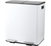 Spirella poubelle à pédale de cuisine tri sélectif acier aliya 40l (2x20l) blanc mat