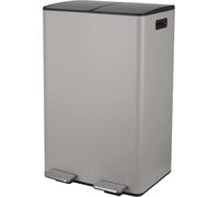 poubelle à pédale de cuisine tri sélectif acier aliya 60l (2x30l) taupe mat