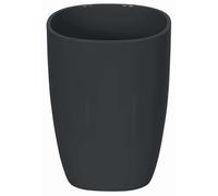 Spirella Pure Gobelet à Dents Accessoires de Bain, polystyrène, 10 x 7,5 x 7,5 cm, Noir, 10 x 7.5 x 7.5 cm
