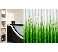 Spirella Rideau de Douche 180x200 cm Vert Herbe Nature Textil 100% Polyester