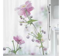 Spirella Rideau de Douche Anti-moisissure - Antibactérien - Lavable - Imperméable - en Polyester - Motif Fleurs anémone - 180 x 200 cm
