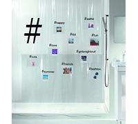 Spirella Rideau de Douche PEVA Hashtag 180x200cm Noir