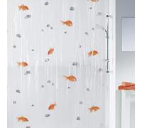 Spirella, Rideau de Douche PEVA, Rideau de Douche avec 8 œillets de Style Modern, Matériau imperméable, Résistant à la lumière et à l'eau, 180x200cm, Orange