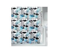 Spirella Rideau de Douche PEVA WOW 180x200cm Bleu & Noir