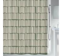 SPIRELLA - Rideau de Douche Polyester Rita - Imperméable et Anti-Moisissure - 180 x 200 x 0,2 cm - Couleur Vert/Écru - Design Moderne - Tissu Résistant