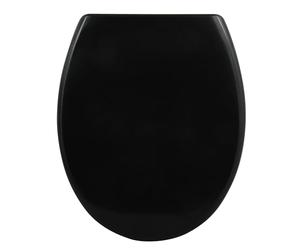 Spirella Sanitop-Wingenroth Abattant de WC avec Fonction de libération Rapide et Fermeture en Douceur Lunette de Toilette antibactérienne en Duroplast et Acier Inoxydable Amovible Noir