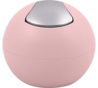 Spirella Seau à cosmétique 1 litre Poubelle à couvercle basculant Poubelle de table "Bowl" rose mat