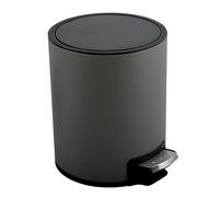 Spirella Seau à cosmétique 3 litres en inox avec abaissement automatique et seau intérieur "Riku" Poubelle de salle de bains Softclose Poubelle grise