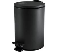 Spirella Seau à cosmétique 5 litres en inox avec abaissement automatique et seau intérieur "Adelar" Poubelle de salle de bains Softclose Poubelle noire