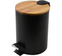 Spirella Seau à cosmétique 5 litres en inox avec abaissement automatique et seau intérieur "Adonis" Poubelle de salle de bains Softclose Poubelle noire