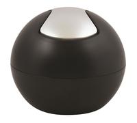 Spirella Seau à cosmétiques 1 litre Poubelle à couvercle basculant Poubelle de table "Bowl" Noir mat
